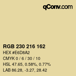 Color code: RGB 230 216 162 | qconv.com