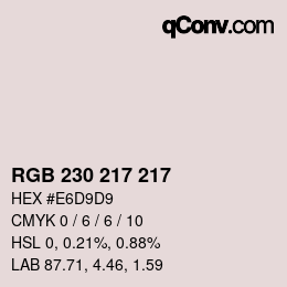 Code couleur: RGB 230 217 217 | qconv.com