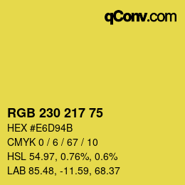Código de color: RGB 230 217 75 | qconv.com