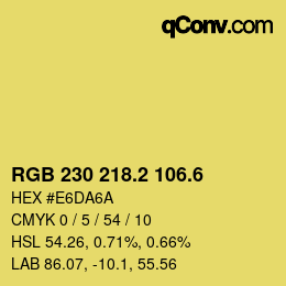 カラーコード: RGB 230 218.2 106.6 | qconv.com