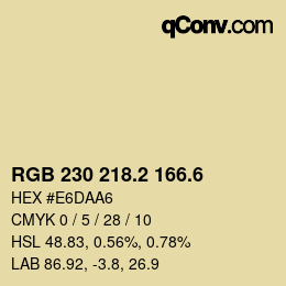 カラーコード: RGB 230 218.2 166.6 | qconv.com