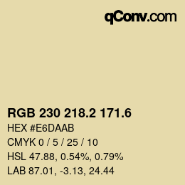 カラーコード: RGB 230 218.2 171.6 | qconv.com