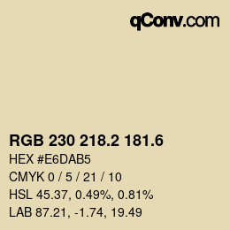 カラーコード: RGB 230 218.2 181.6 | qconv.com
