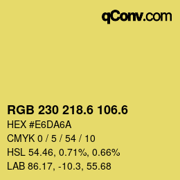 カラーコード: RGB 230 218.6 106.6 | qconv.com