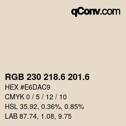 カラーコード: RGB 230 218.6 201.6 | qconv.com