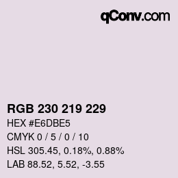 カラーコード: RGB 230 219 229 | qconv.com