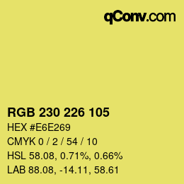 Color code: RGB 230 226 105 | qconv.com