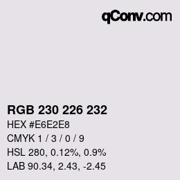 Color code: RGB 230 226 232 | qconv.com