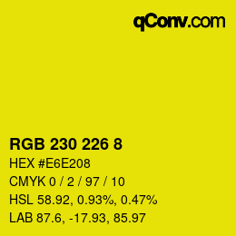 Color code: RGB 230 226 8 | qconv.com