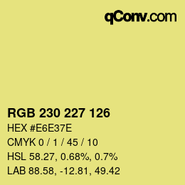 Color code: RGB 230 227 126 | qconv.com