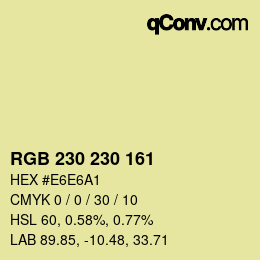 Color code: RGB 230 230 161 | qconv.com