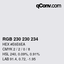 Color code: RGB 230 230 234 | qconv.com