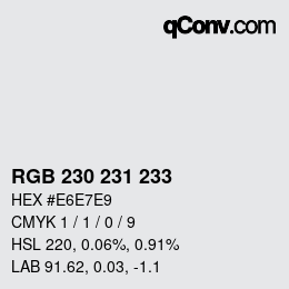 Color code: RGB 230 231 233 | qconv.com
