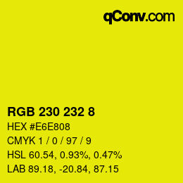 Color code: RGB 230 232 8 | qconv.com