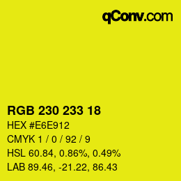 颜色代码: RGB 230 233 18 | qconv.com