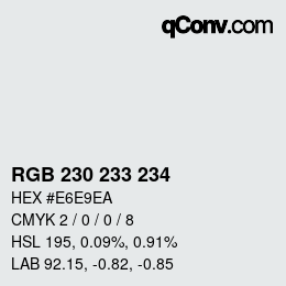Código de color: RGB 230 233 234 | qconv.com
