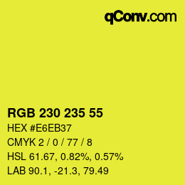 Farbcode: RGB 230 235 55 | qconv.com