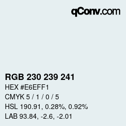 Color code: RGB 230 239 241 | qconv.com