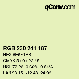 Color code: RGB 230 241 187 | qconv.com