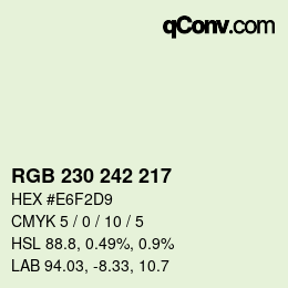 Color code: RGBA 230 242 217 1 | qconv.com