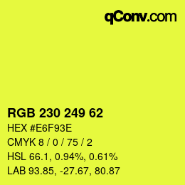 Color code: RGB 230 249 62 | qconv.com