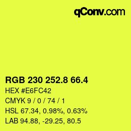 カラーコード: RGB 230 252.8 66.4 | qconv.com