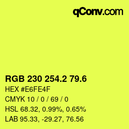 カラーコード: RGB 230 254.2 79.6 | qconv.com