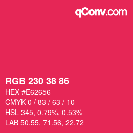 カラーコード: RGB 230 38 86 | qconv.com