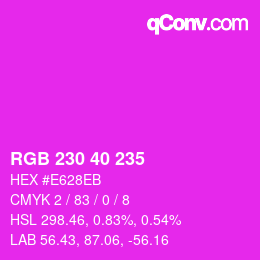 颜色代码: RGB 230 40 235 | qconv.com