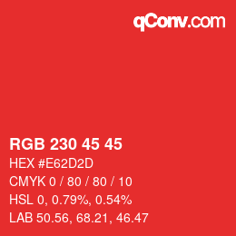 Color code: RGB 230 45 45 | qconv.com