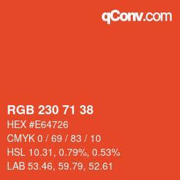 Code couleur: RGB 230 71 38 | qconv.com
