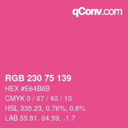 Código de color: RGB 230 75 139 | qconv.com