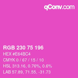 Farbcode: RGB 230 75 196 | qconv.com