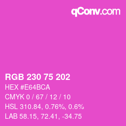 Code couleur: RGB 230 75 202 | qconv.com