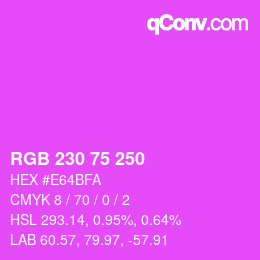 Color code: RGB 230 75 250 | qconv.com