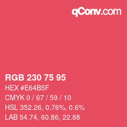 Code couleur: RGB 230 75 95 | qconv.com