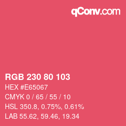 Color code: RGB 230 80 103 | qconv.com