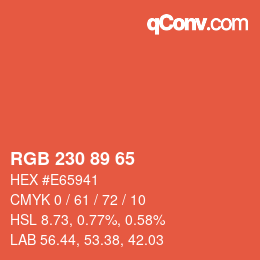 Color code: RGB 230 89 65 | qconv.com
