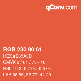 Farbcode: RGB 230 90 61 | qconv.com