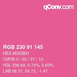 Color code: RGB 230 91 145 | qconv.com