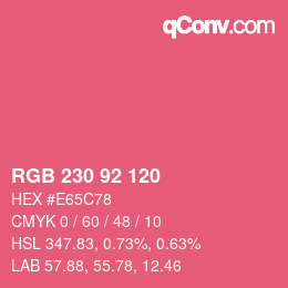 颜色代码: RGB 230 92 120 | qconv.com