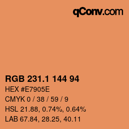 カラーコード: RGB 231.1 144 94 | qconv.com