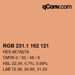 カラーコード: RGB 231.1 162 121 | qconv.com