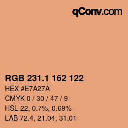 カラーコード: RGB 231.1 162 122 | qconv.com