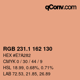 カラーコード: RGB 231.1 162 130 | qconv.com