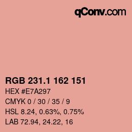 Farbcode: RGB 231.1 162 151 | qconv.com