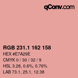 カラーコード: RGB 231.1 162 158 | qconv.com