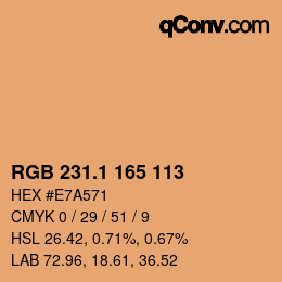 カラーコード: RGB 231.1 165 113 | qconv.com