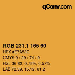 カラーコード: RGB 231.1 165 60 | qconv.com