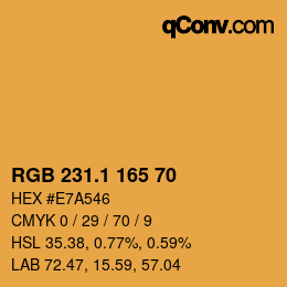 カラーコード: RGB 231.1 165 70 | qconv.com
